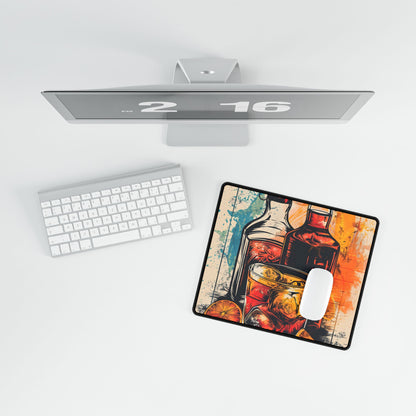 Vintage Cocktail Hour: Old-Fashioned Glass Art Poster - Desk Mat