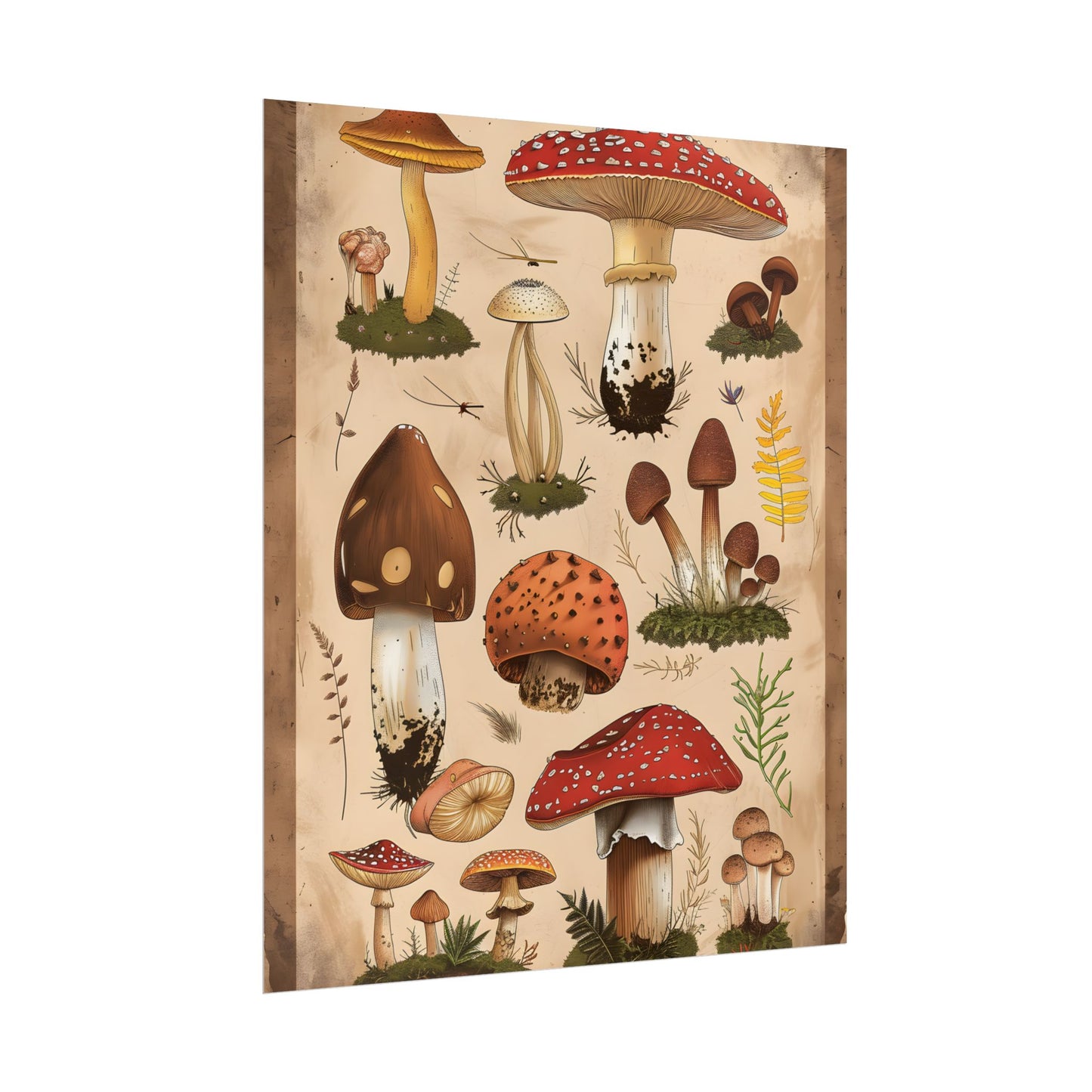 Vibrant Mushroom Species Poster: A Colorful Collection - Poster