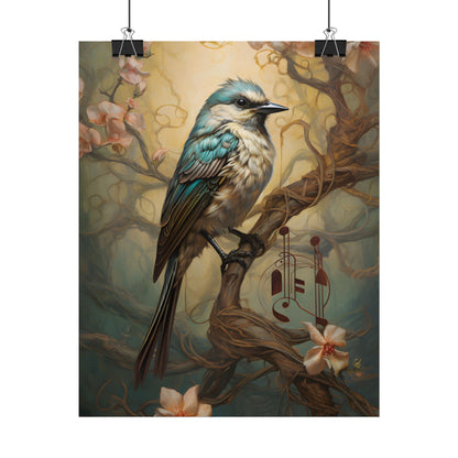 Blue Beauty: A Majestic Songbird in Nature - Poster
