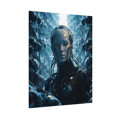 Robot Orchestra Symphony: Futuristic City Digital Art - Poster