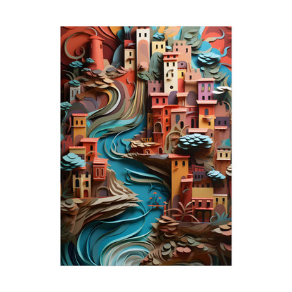 European Nature in Paper Quill: A Close-Up Artwork - Poster