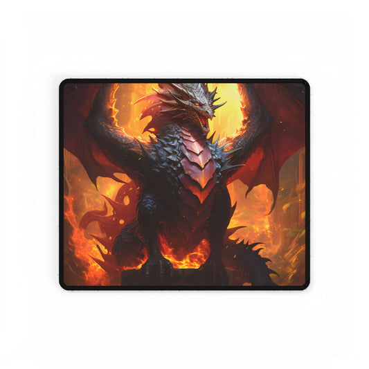 Fantasy Dragon's Treasure Hoard: Ancient Artwork - Desk Mat