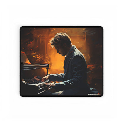 Mysterious Piano Portrait: A Dramatic Musical Masterpiece - Desk Mat