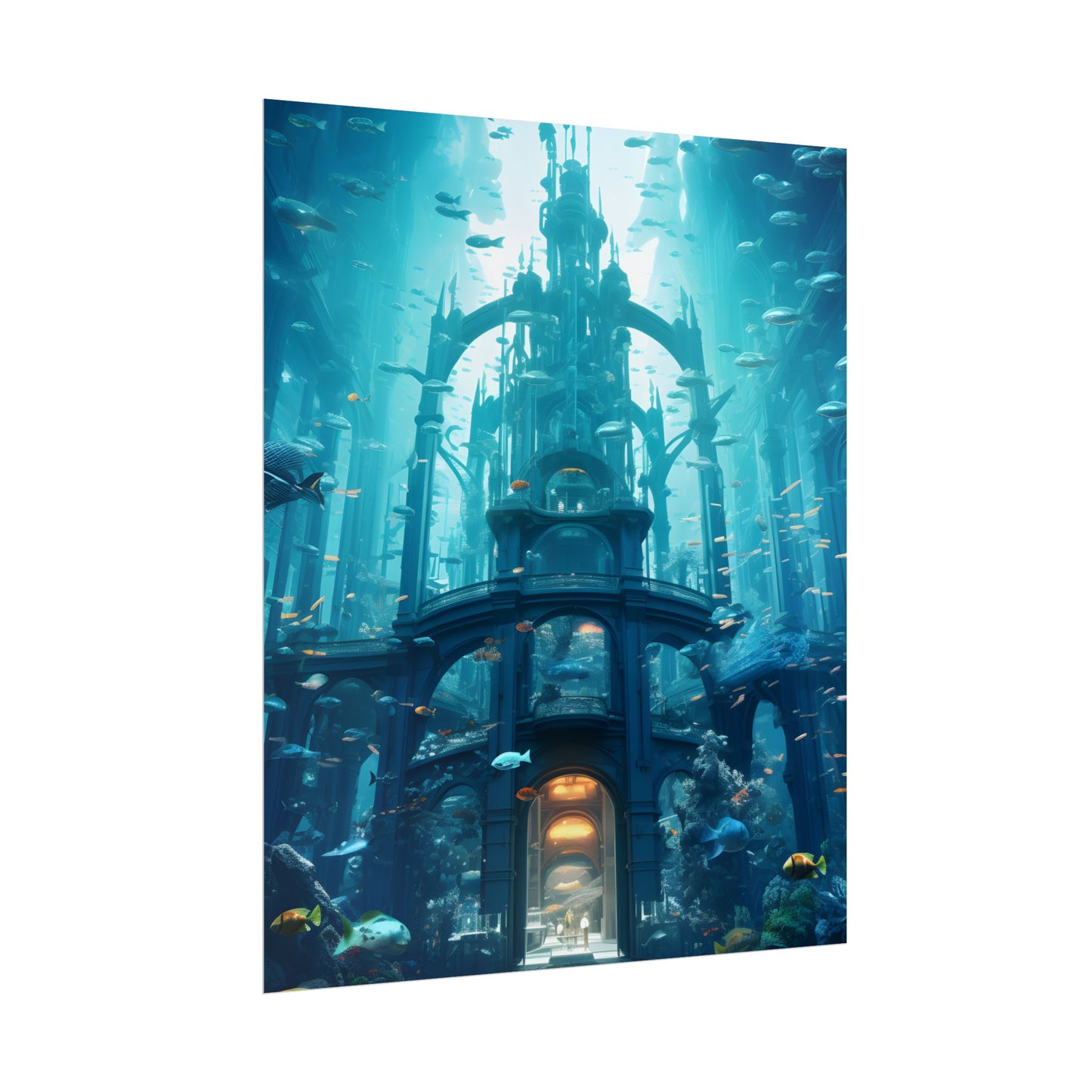 Futuristic Underwater City: Submerged Metropol Artwork - Poster