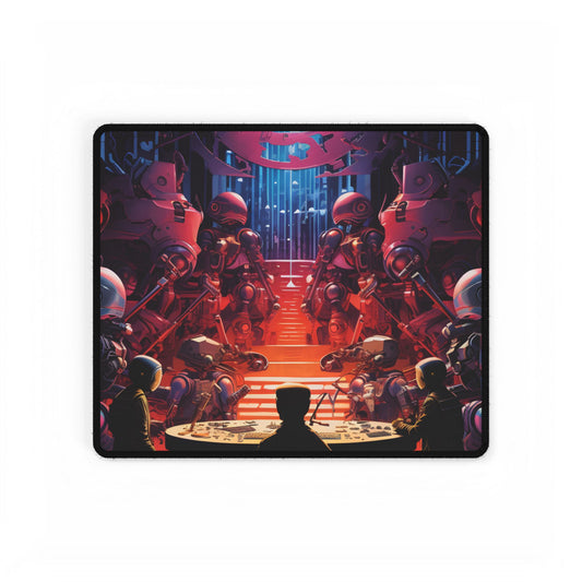 Futuristic Robot Orchestra: Energetic Live Performance Art - Desk Mat