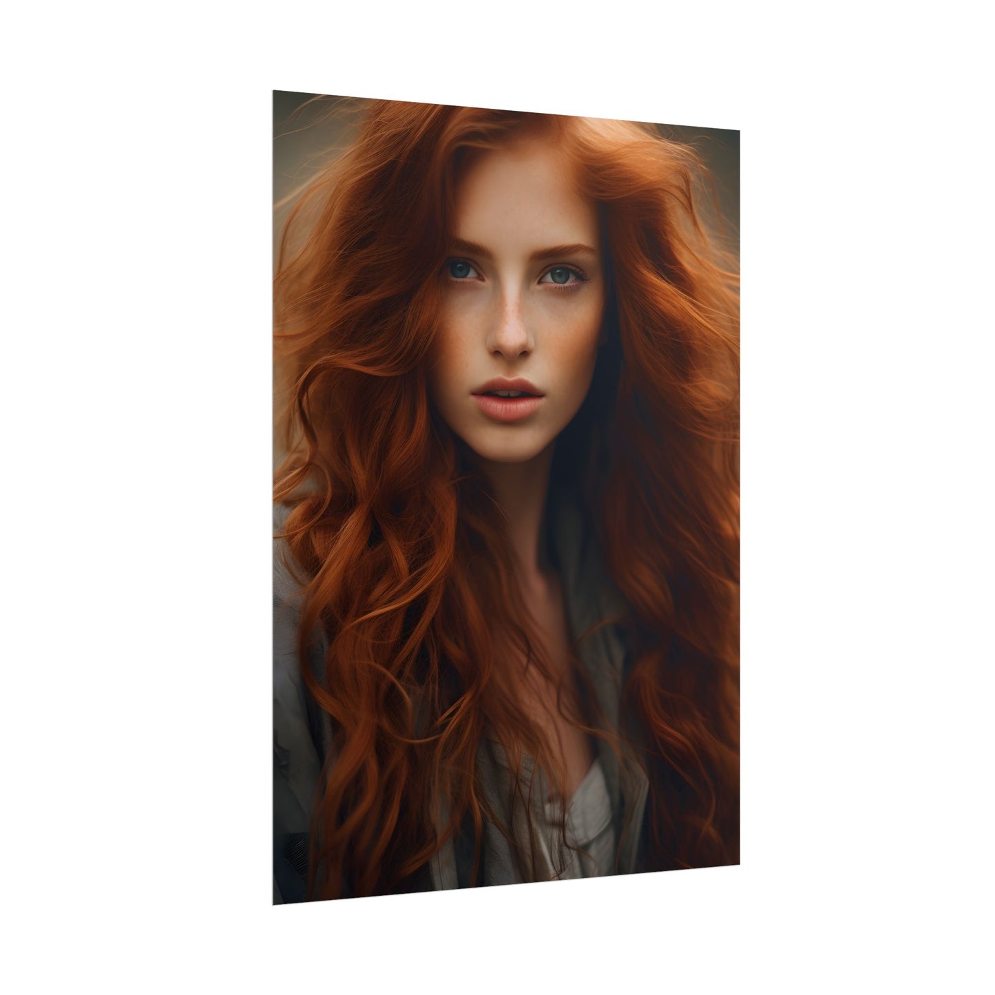 Gorgeous Redhead Woman: Natural Beauty Artwork - Poster