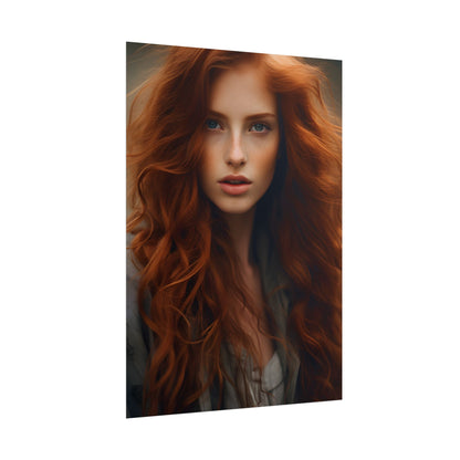 Gorgeous Redhead Woman: Natural Beauty Artwork - Poster