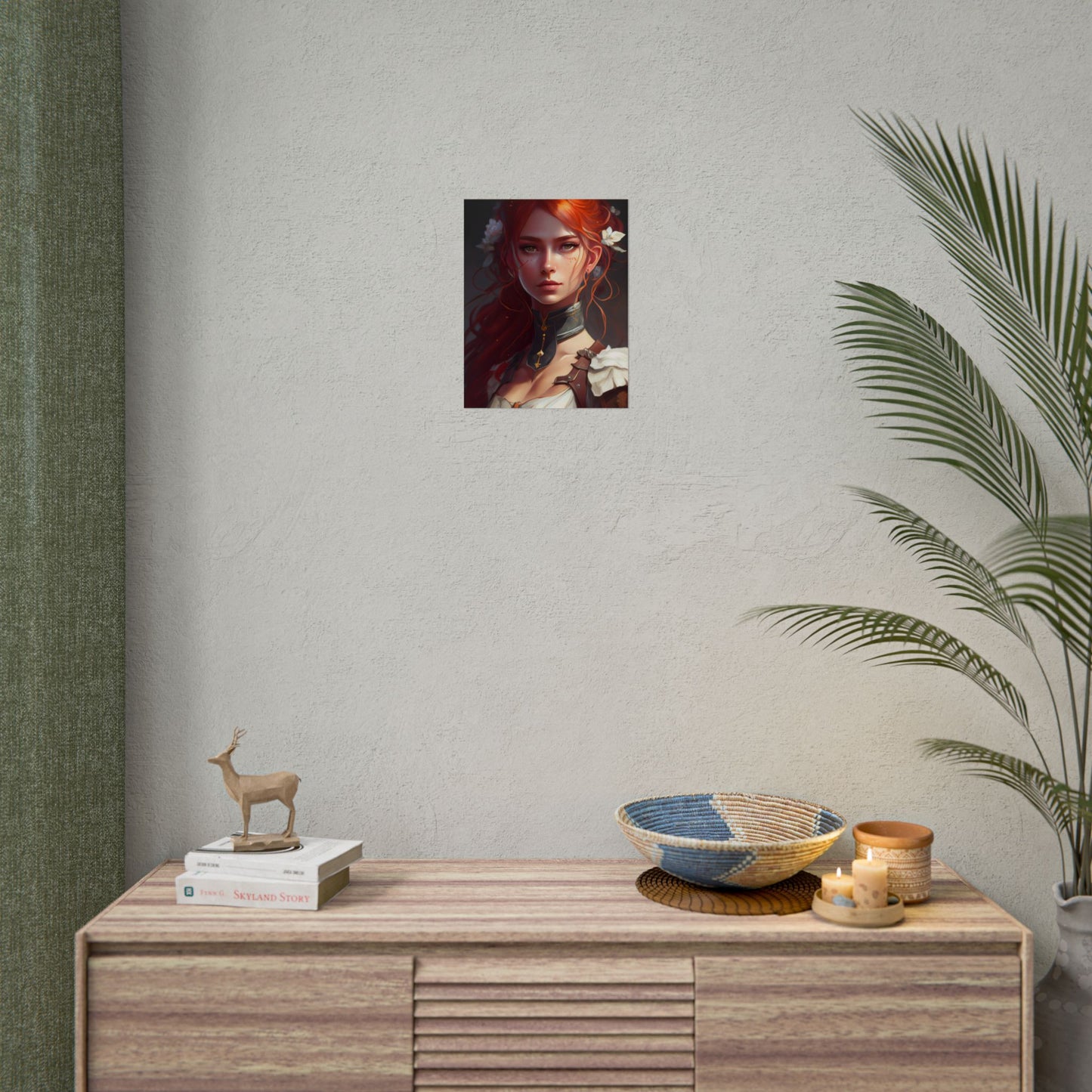 Redheaded Beauty: Formal Portrait in Dark Dress - Poster