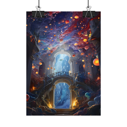 Celestial Art Gallery: Atmospheric Interior Space - Poster