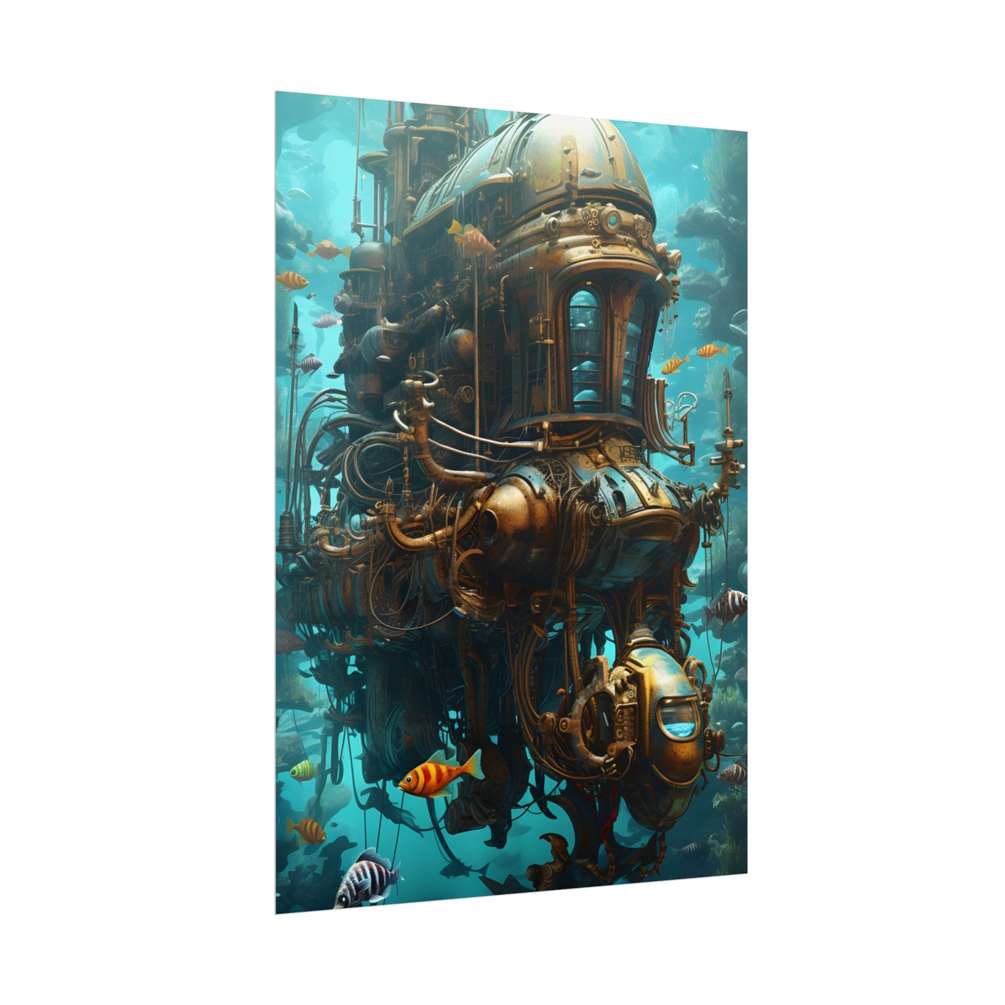 Steampunk Oceanic Adventure: A Crew's Journey Through Time - Poster