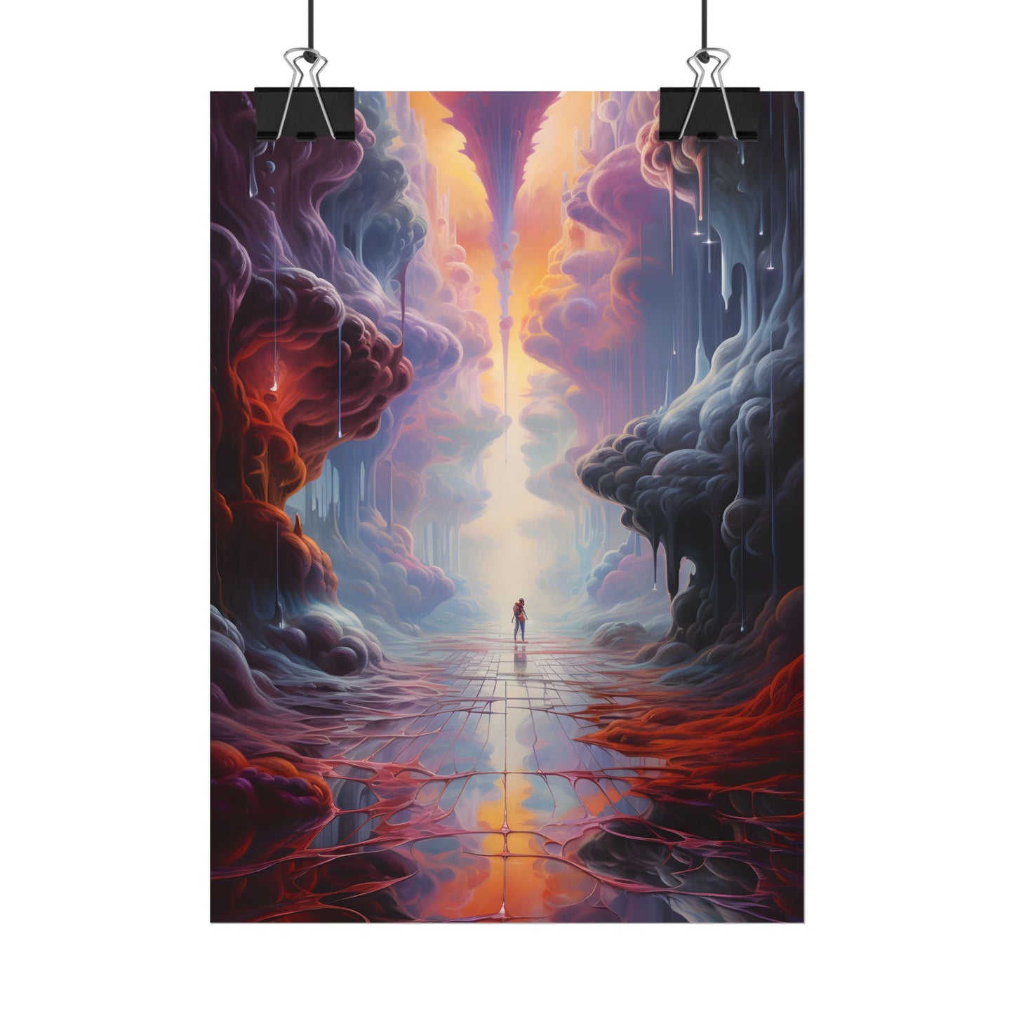Celestial Dreams: Vibrant Fantastical Landscape Art - Poster