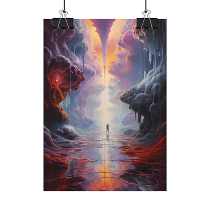 Celestial Dreams: Vibrant Fantastical Landscape Art - Poster