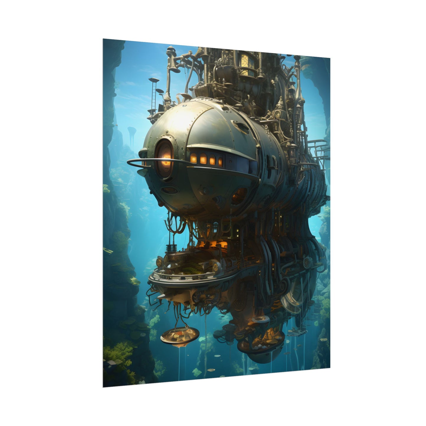 Steampunk Oceanic Adventure: Crew Sails the Horizon - Poster