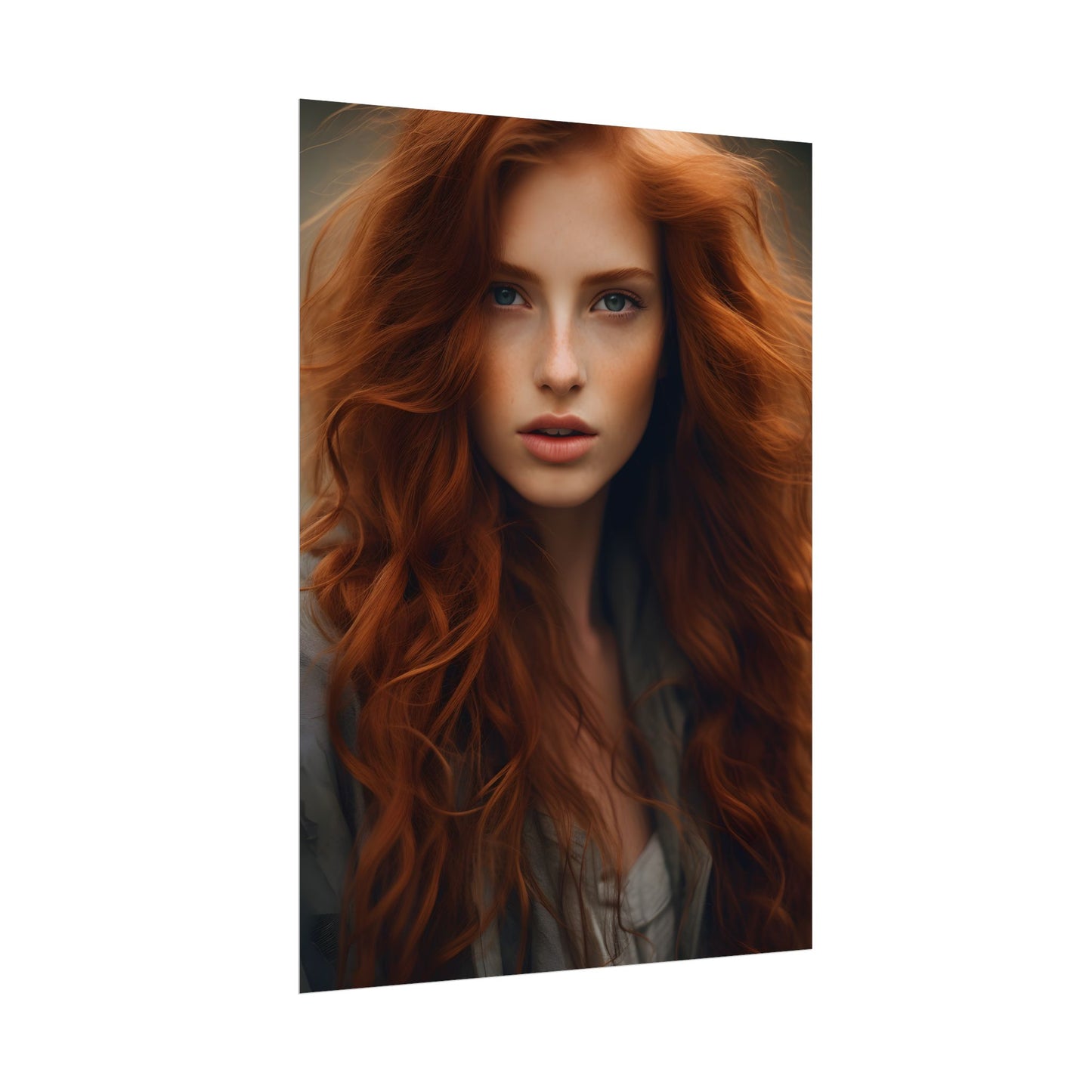 Gorgeous Redhead Woman: Natural Beauty Artwork - Poster