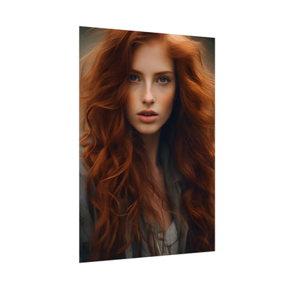 Gorgeous Redhead Woman: Natural Beauty Artwork - Poster
