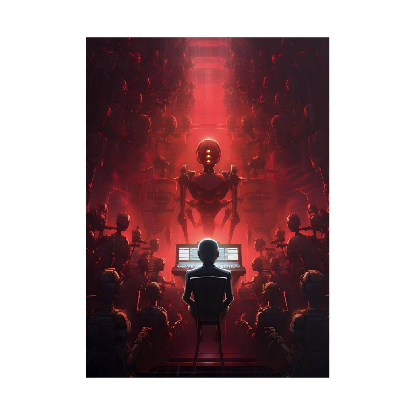 Robot Symphony: Futuristic Music Art - Poster