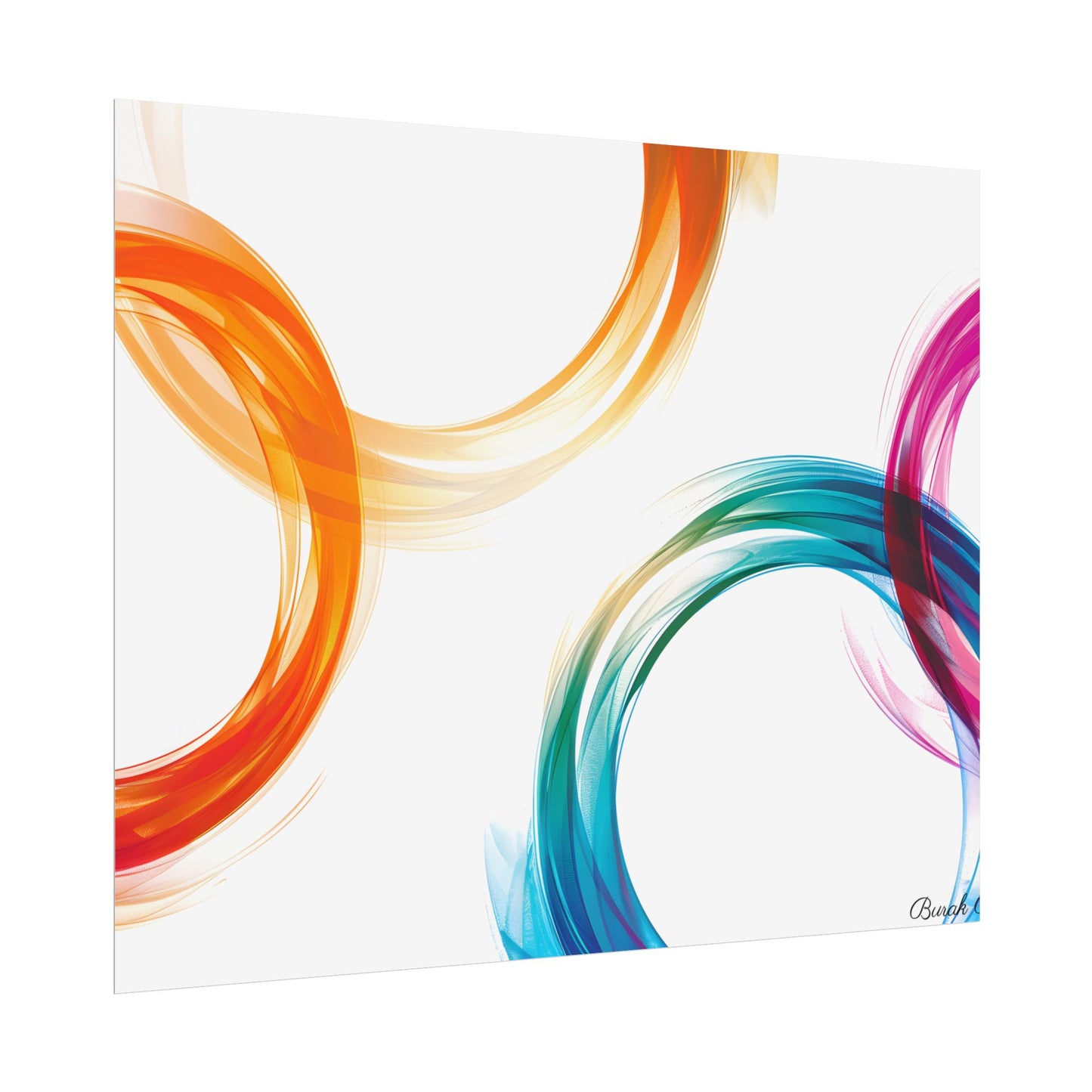 Swirling Abstract Colors: Vibrant Digital Artwork - Poster