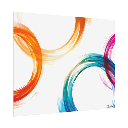 Swirling Abstract Colors: Vibrant Digital Artwork - Poster