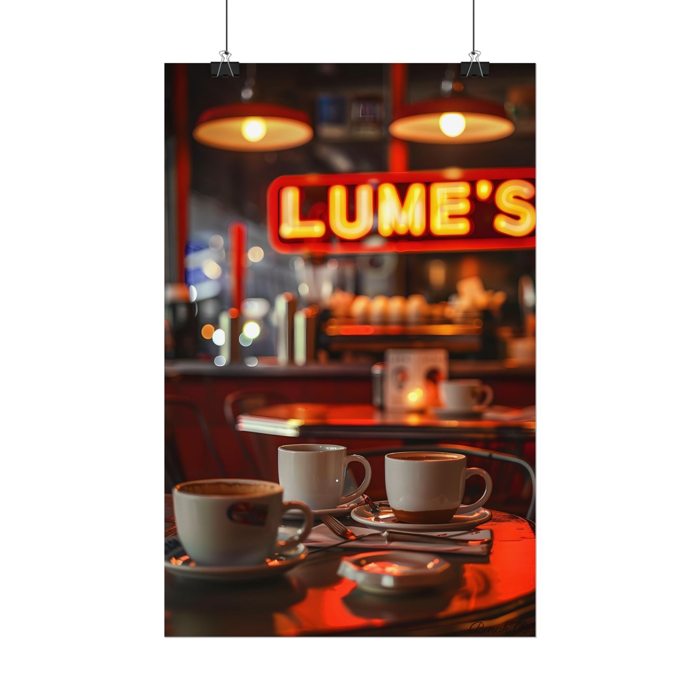 Retro Kitchen Diner: Vintage Artwork from Lukes - Poster
