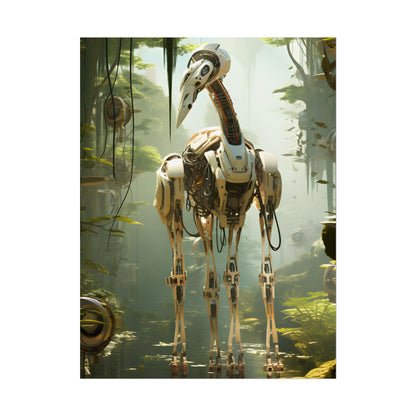 Robotic Guardians of Nature: Serene Wildlife Sanctuary Art - Poster