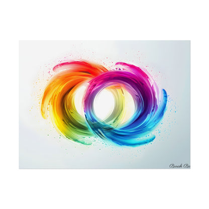 Swirling Colors: Gradient Artwork with Red, Blue, and Yellow Circles - Poster