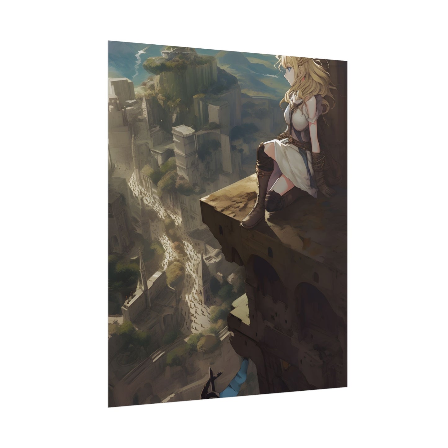 Dramatic Anime Female Portrait: Exclusive Artwork - Poster