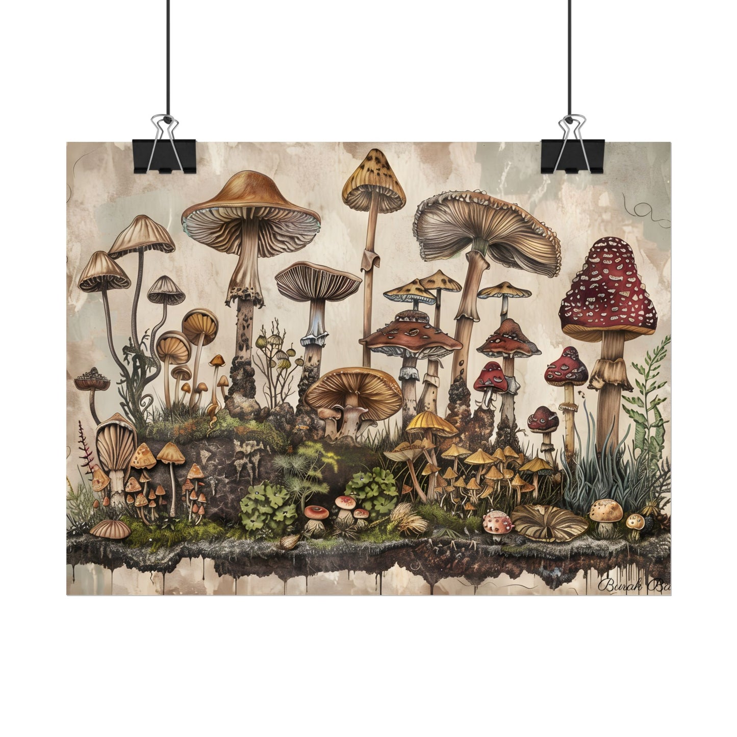 Vintage Mushroom Illustrations: A Collection of Unique Fungi - Poster