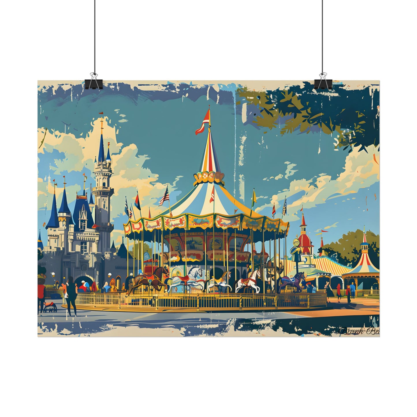 Vintage Disney Nostalgia: Retro Attraction Poster Art - Poster
