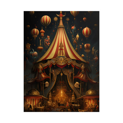 Whimsical Clockwork Circus: Fantastical Art with Vibrant Details - Poster