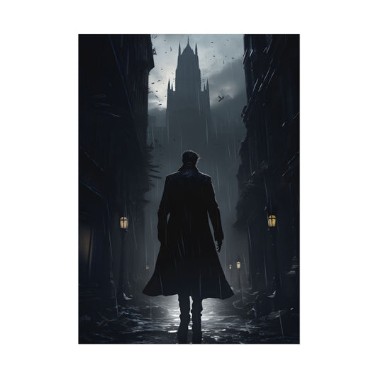 Urban Noir Detective: Fantasy Artwork Print - Poster