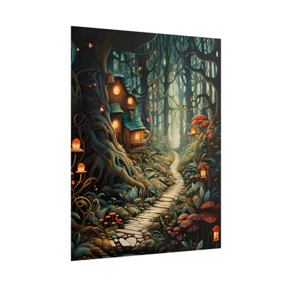 Whimsical Cartoon Forest Scene - Poster