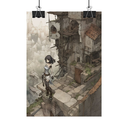 Dramatic Anime Bird Art: Detailed Illustration - Poster