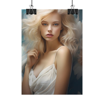 Modern Blonde Portrait: Unvarnished Natural Beauty - Poster