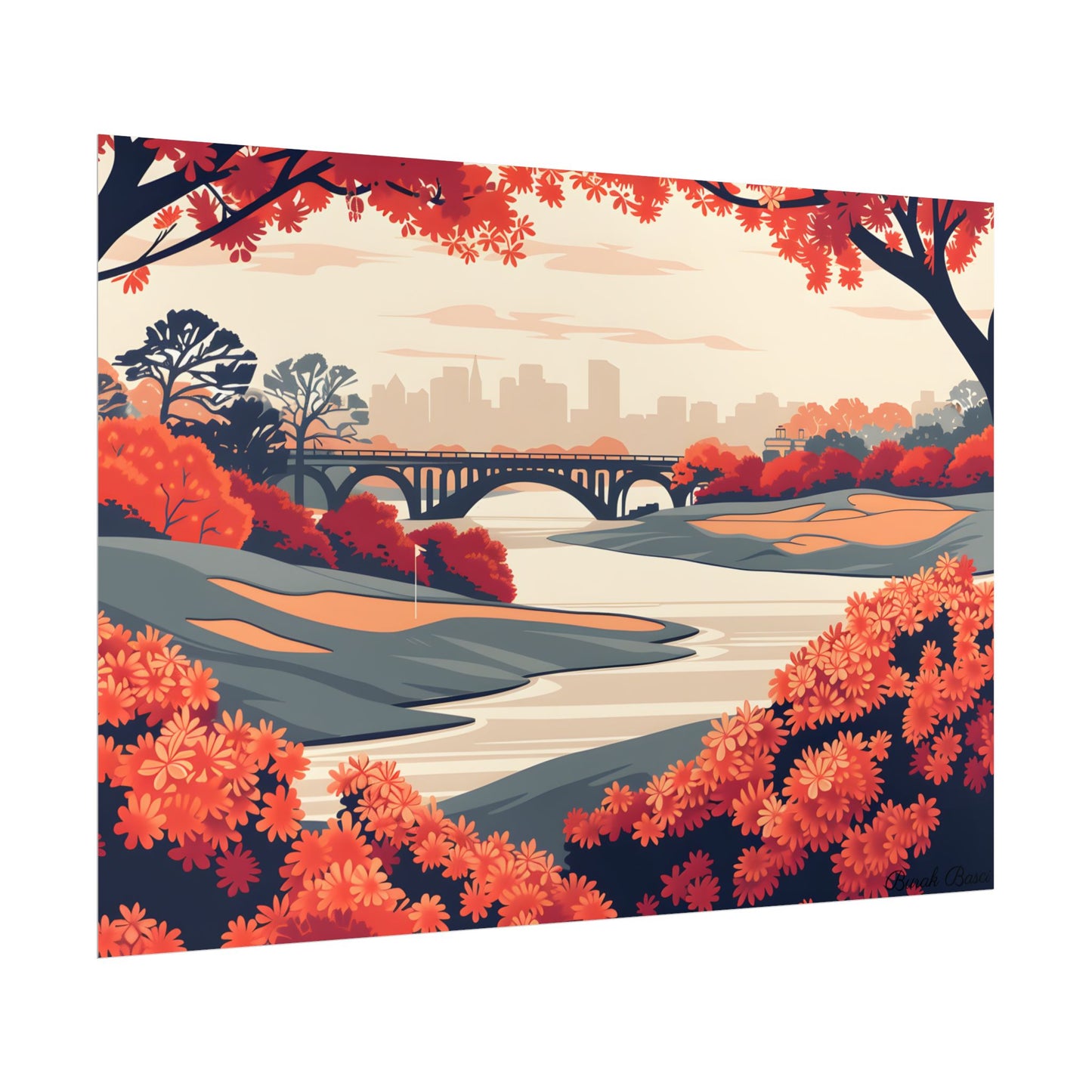 Retro Golf Course Illustration: Classic Greens - Poster