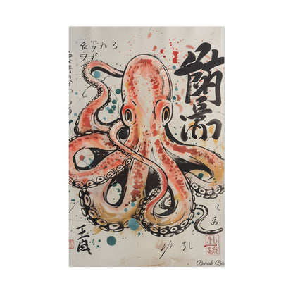 Traditional Japanese Octopus Artwork: Ukiyo-e Print - Poster