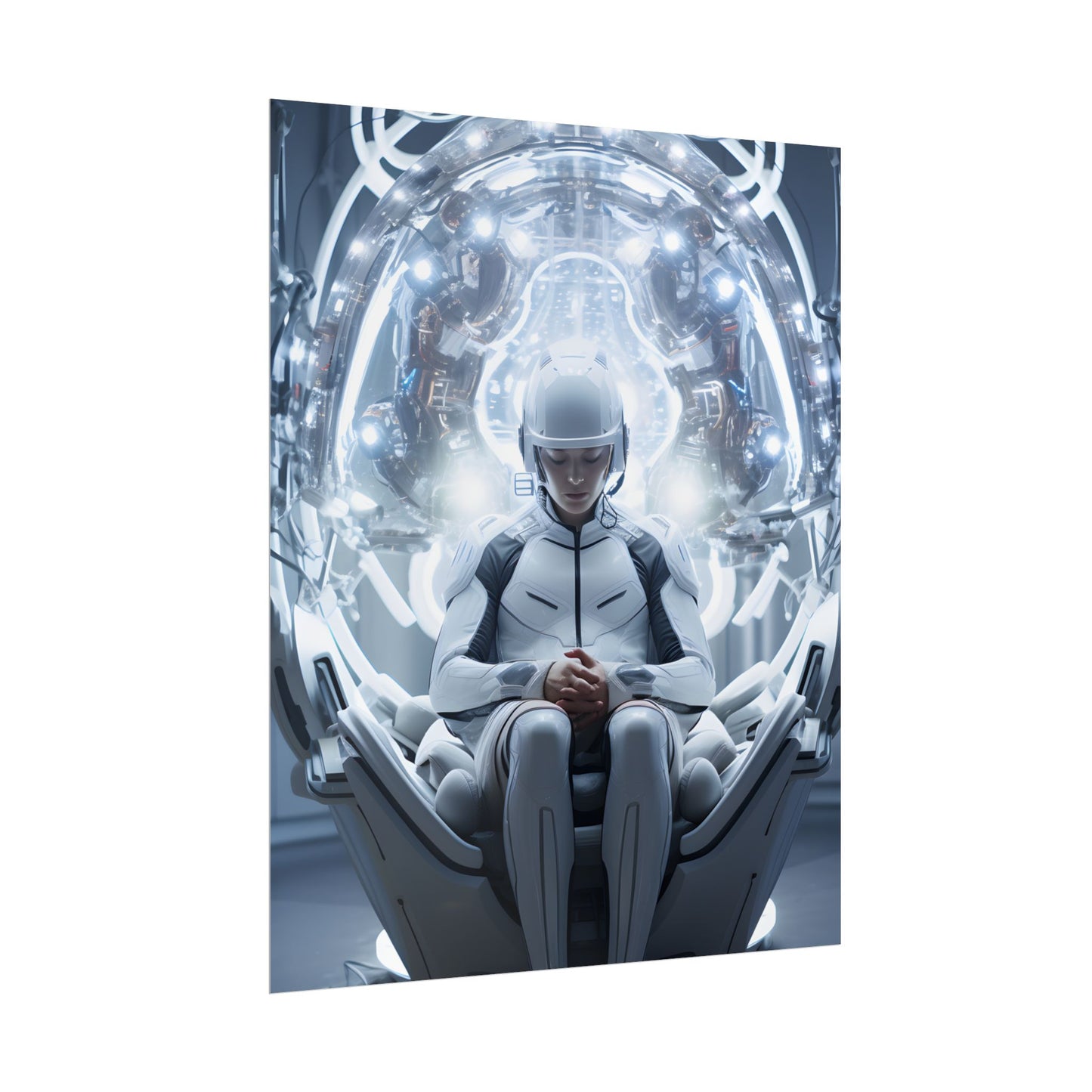 Elderly Man in a Complex Web: Medical Experiment Artwork - Poster