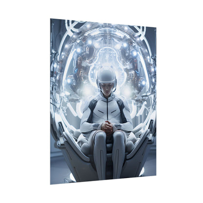 Elderly Man in a Complex Web: Medical Experiment Artwork - Poster