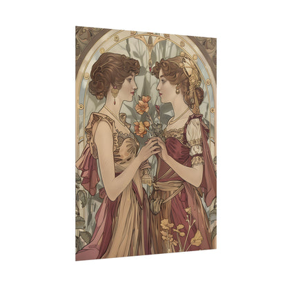 Middle Eastern Floral Beauty: Traditional Attire Digital Art - Poster
