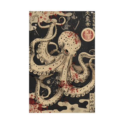 Stylized Japanese Octopus: Minimal Artwork - Poster