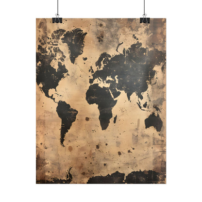 Timeless World Map: Elegant Artwork - Poster
