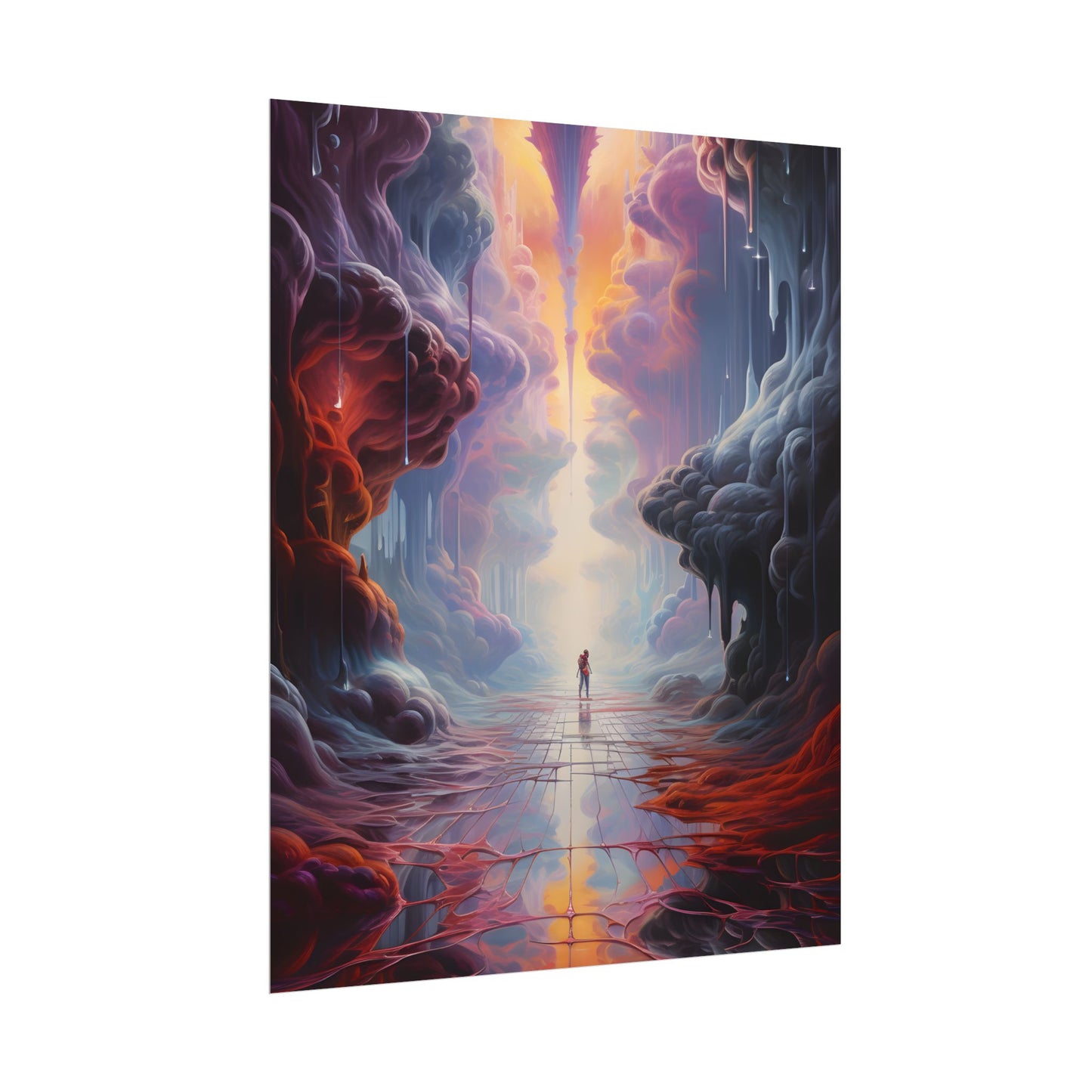 Celestial Dreams: Vibrant Fantastical Landscape Art - Poster
