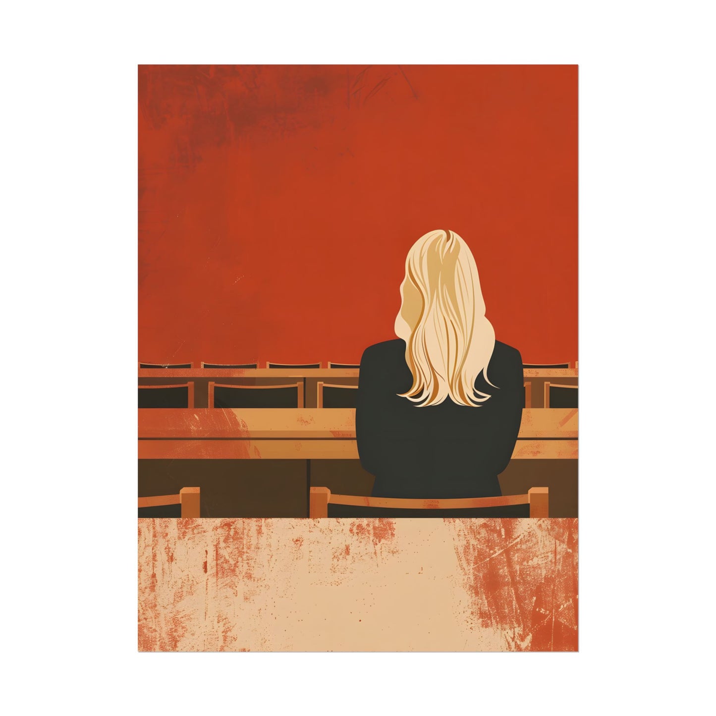 Minimalist Portrait: Blonde Woman in 20[4] Batch Poster Art - Poster