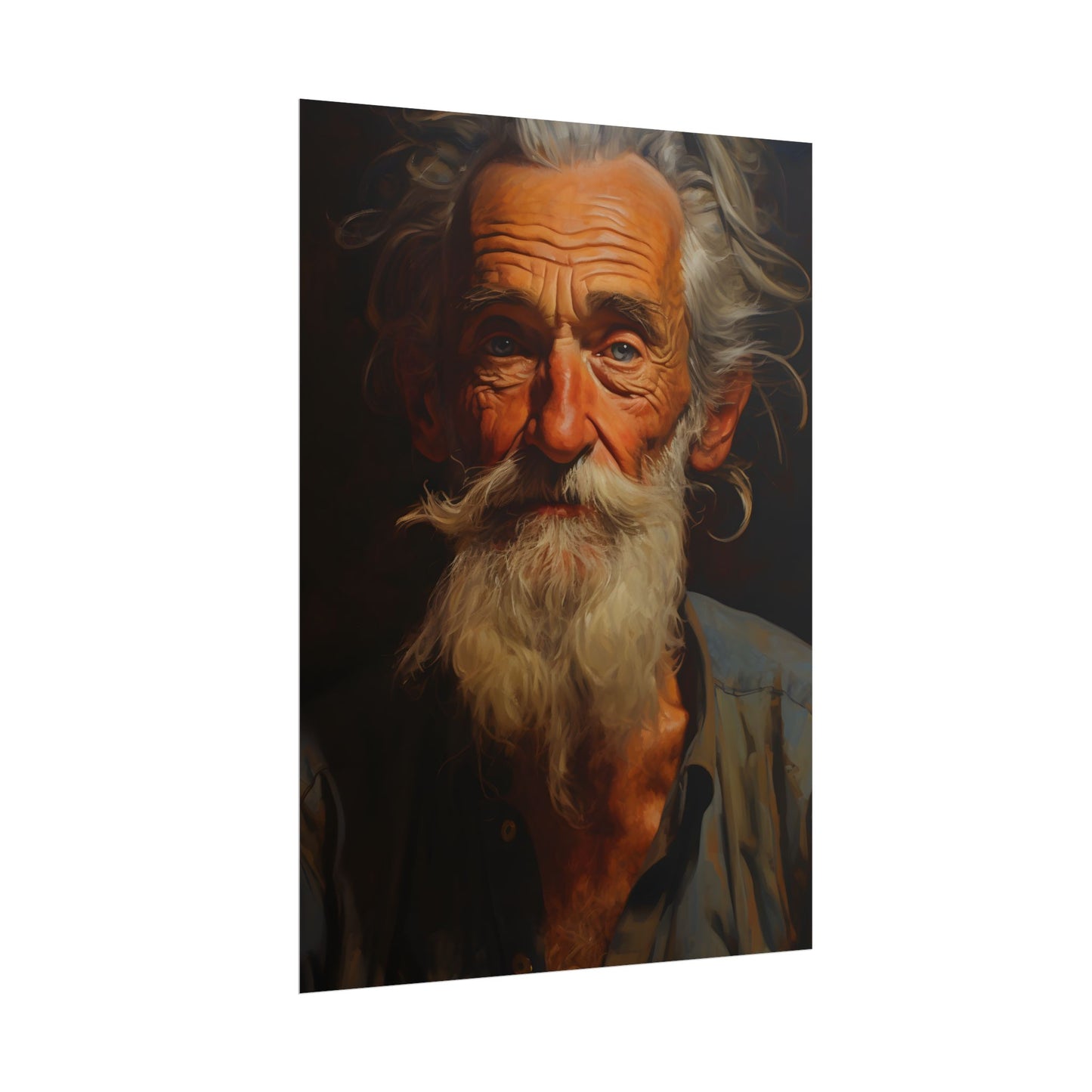 Elderly Wisdom: A Portrait of Timeless Senior Reflection - Poster