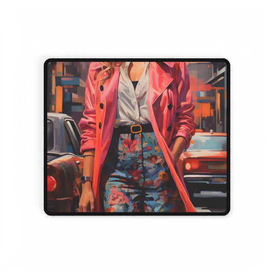 Urban Fashionista: City Street Photography Artwork - Desk Mat