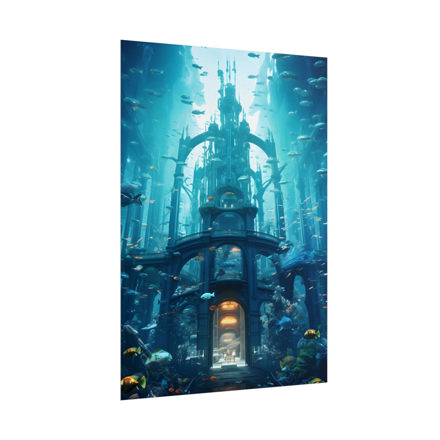 Futuristic Underwater City: Submerged Metropol Artwork - Poster
