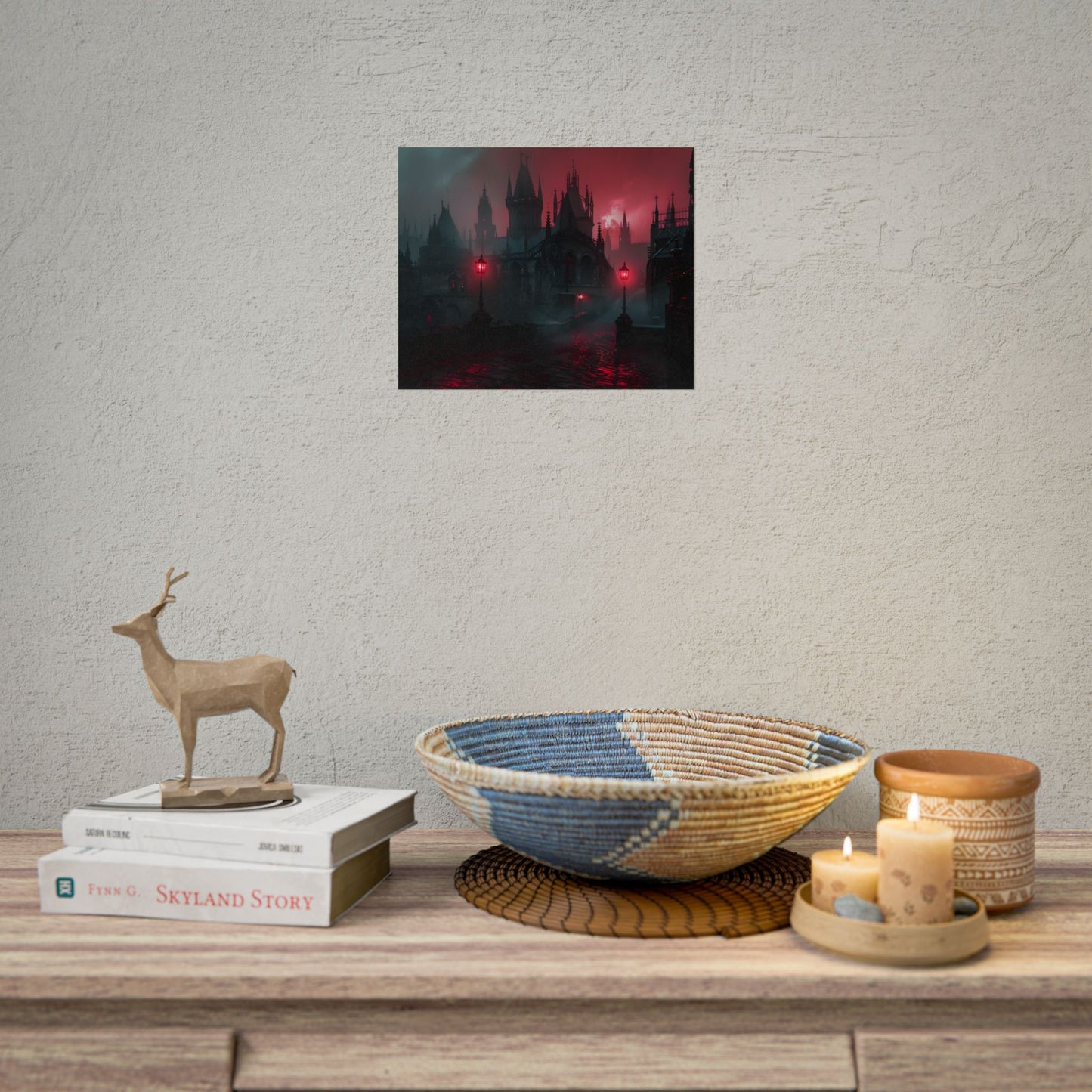 Dark Gothic Cityscape: Misty Twilight Artwork - Poster