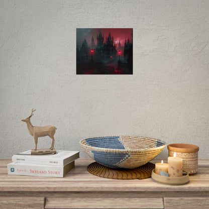Dark Gothic Cityscape: Misty Twilight Artwork - Poster