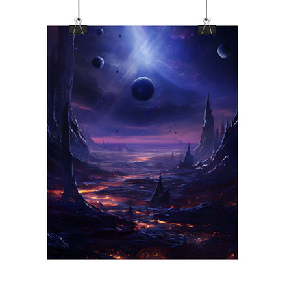 Black Hole Cosmic Odyssey: Space Art Digital Print - Poster
