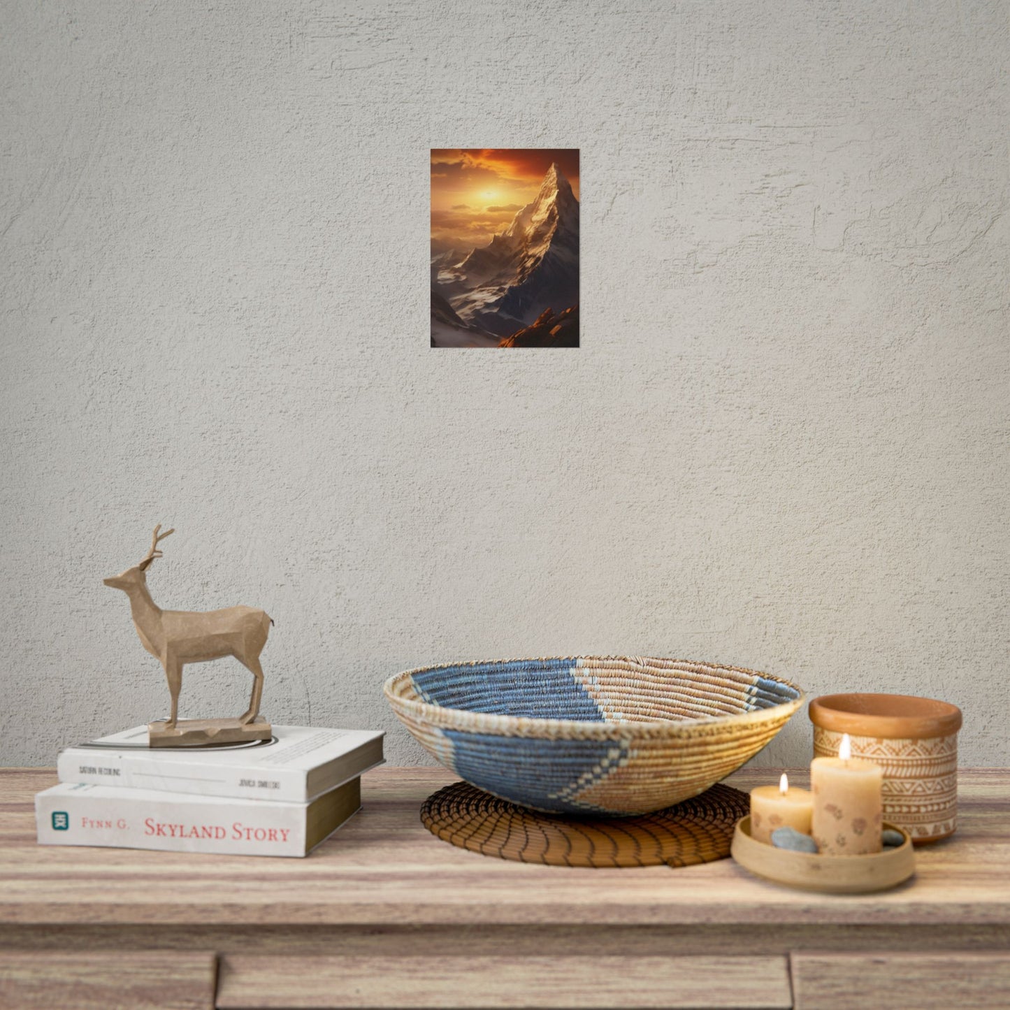 Majestic Mountain Summit: Epic Sunrise View - Nature Landscape Art - Poster