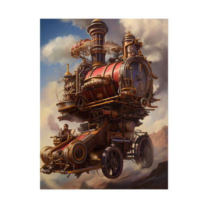 Steampunk Thrill: Airship Sky Race Adventure - Poster